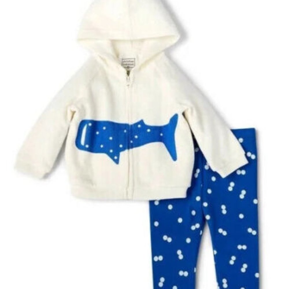 Baby Whale Print Hoodie & Bottom Set Christian Robinson x